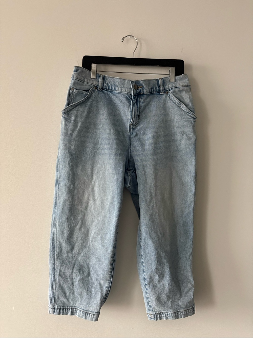 Lane Bryant Mid-Rise Boyfriend Light Wash Capri Jeans Size 14 98% Cotton